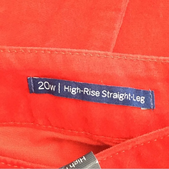 NWT Talbots Flawless Women's High Rise Straight Leg Velvet Pants Red Size 20W - Picture 6 of 6